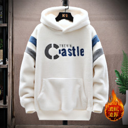 羊羔絨衛衣男秋冬季新款潮流青少年加絨初高中生加厚外套帥氣2025