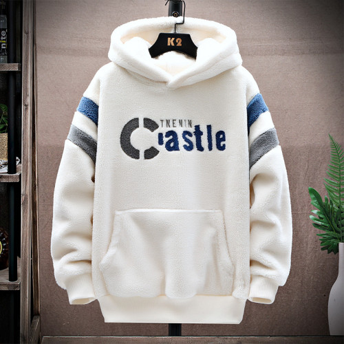 羊羔絨衛衣男秋冬季新款潮流青少年加絨初高中生加厚外套帥氣2025