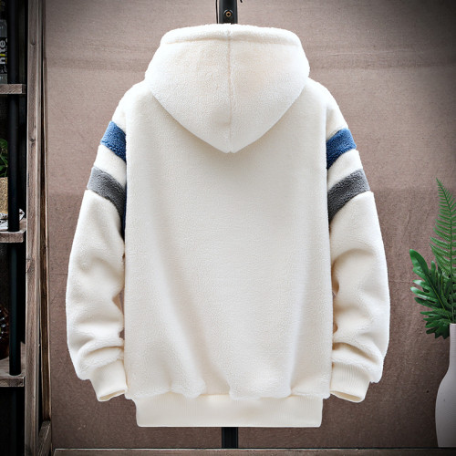 羊羔絨衛衣男秋冬季新款潮流青少年加絨初高中生加厚外套帥氣2025