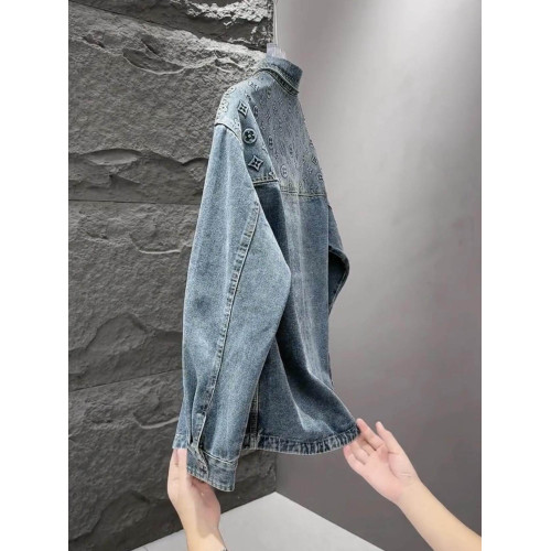 男裝2025新款繙領夾克男潮流水洗漸變色牛仔襯衣外套寬鬆春秋上衣 男裝2025新款繙領夾克男潮流水洗漸變色牛仔襯衣外套寬鬆春秋上衣