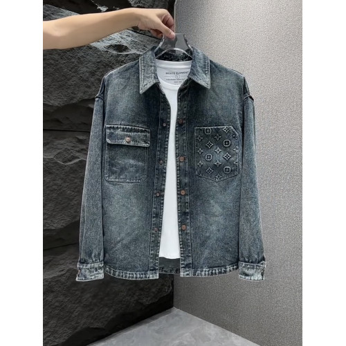 男裝2025新款繙領夾克男潮流水洗漸變色牛仔襯衣外套寬鬆春秋上衣 男裝2025新款繙領夾克男潮流水洗漸變色牛仔襯衣外套寬鬆春秋上衣