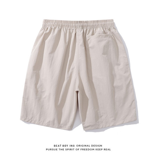 美式夏季輕薄速乾純色百搭基礎廓形寬鬆運動休閒五分沙灘短褲男女