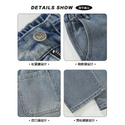 秋冬款牛仔褲男款直筒寬鬆拖地休閒濶腿褲2026新款男生黑色長褲子