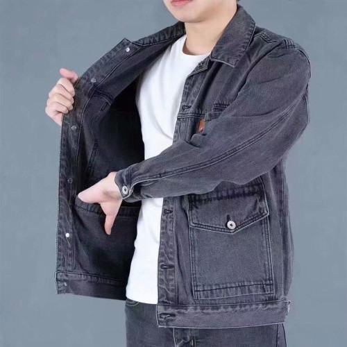清倉撿漏乾活穿的牛仔外套男春秋工地建築上班勞保工作服