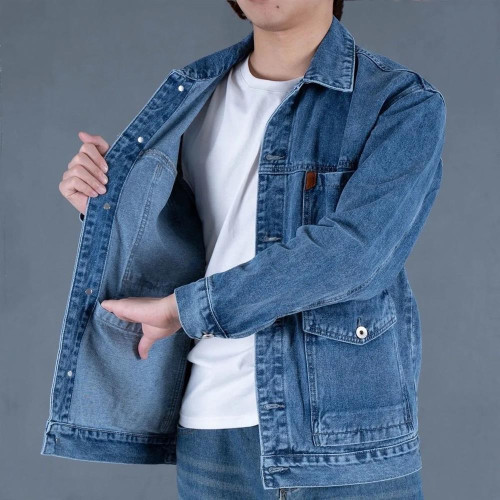 清倉撿漏乾活穿的牛仔外套男春秋工地建築上班勞保工作服