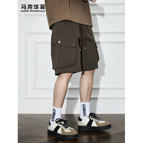 馬克華菲休閒短褲男夏季薄款美式潮牌工裝戶外口袋速乾運動五分褲