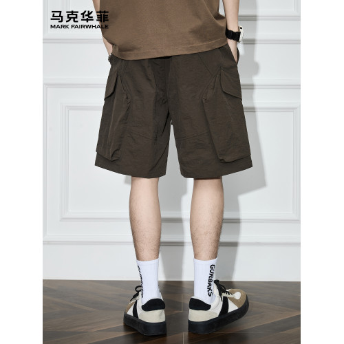 馬克華菲休閒短褲男夏季薄款美式潮牌工裝戶外口袋速乾運動五分褲