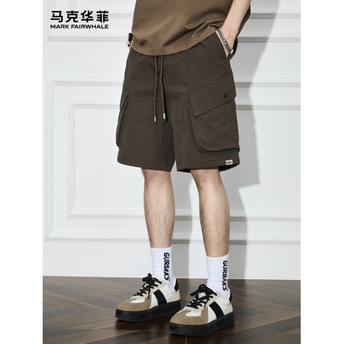 馬克華菲休閒短褲男夏季薄款美式潮牌工裝戶外口袋速乾運動五分褲
