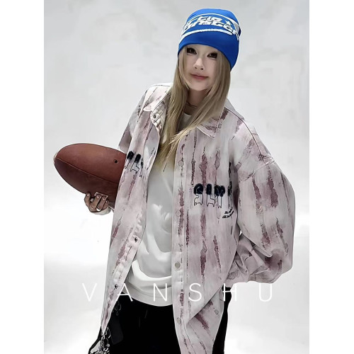 潮流痞帥漸變襯衫式夾克外套男2026春季新款情侶款女休閒長袖襯衣