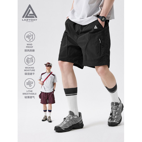 LAZY DAY戶外登山耐磨速乾運動短褲男夏季輕薄透氣徒步五分工裝褲