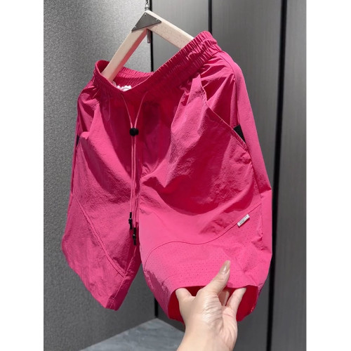 歐貨短褲男2025夏季透氣舒適薄款時尚純色百搭潮流男士休閒五分褲