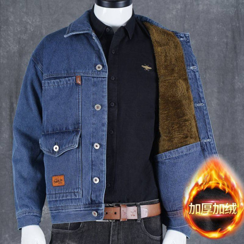 2026秋冬加絨牛仔外套男潮牌休閒工裝夾克外穿耐磨加厚工作服上衣