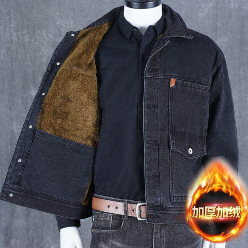 2026秋冬加絨牛仔外套男潮牌休閒工裝夾克外穿耐磨加厚工作服上衣