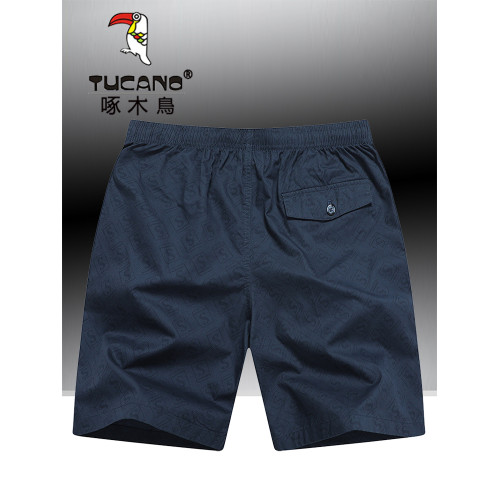 啄木鳥夏季純棉短褲男休閒家居寬鬆大碼沙灘褲運動五分褲外穿中褲