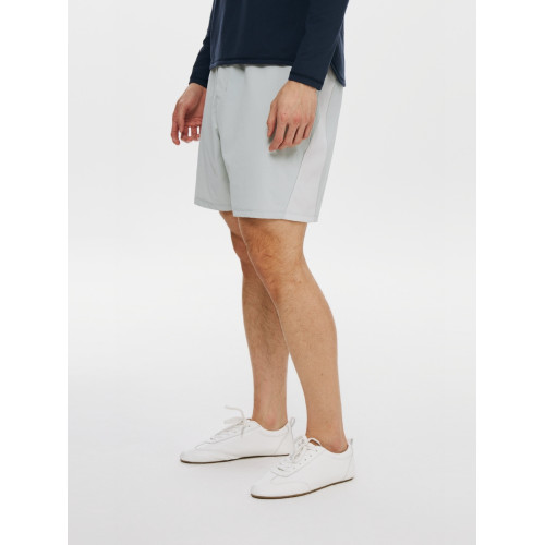 Oneup運動拼接彈力短褲男士夏季戶外跑步網球健身透氣黑灰色褲子