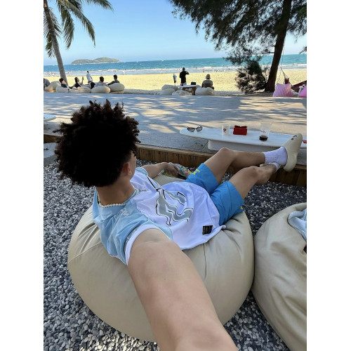 夏日美式多巴胺風休閒速乾五分褲男女夏季慵懶寬鬆薄款沙灘短褲