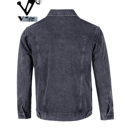 V格牛仔外套男款夾克2025秋季新款寬鬆大碼休閒百搭牛仔衣男