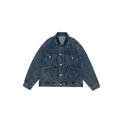 GOGOSOON外套男2025新款春秋牛仔夾克情侶美式復古水洗潮流寬鬆