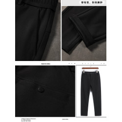 秋冬2026新款男士休閒褲修身直筒褲商務西褲不沾毛長褲加絨男褲子