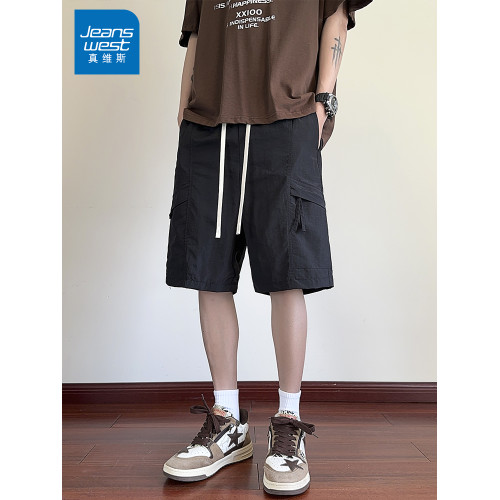 真維斯美式潮牌短褲男士夏季薄款休閒五分褲寬鬆運動褲大碼褲子男