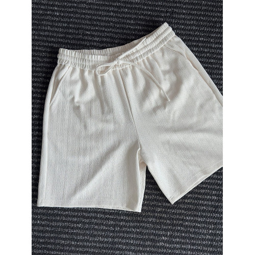 WESSK麻花短褲夏季透氣寬鬆紋理新款五分褲百搭戶外時尚休閒褲