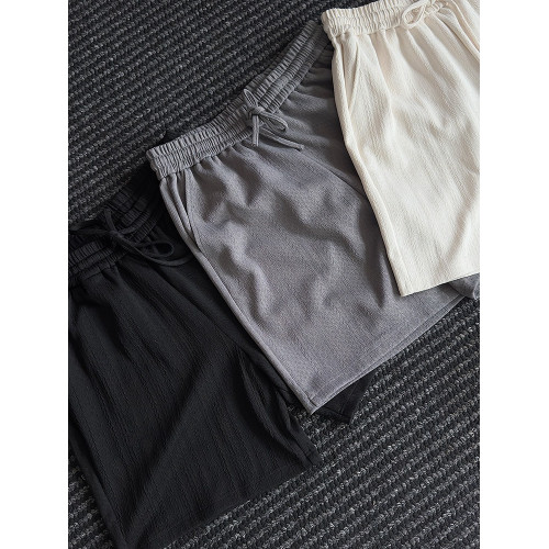 WESSK麻花短褲夏季透氣寬鬆紋理新款五分褲百搭戶外時尚休閒褲