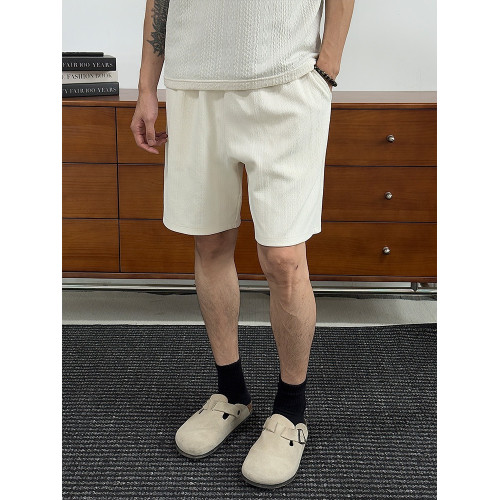 WESSK麻花短褲夏季透氣寬鬆紋理新款五分褲百搭戶外時尚休閒褲