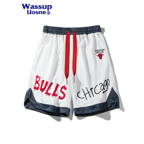 WASSUP UOSNE短褲男士夏季冰絲透氣運動寬鬆潮流籃球直筒五分褲子