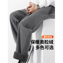 廻力加厚褲子男款秋冬加絨重磅男士休閒褲燈芯絨冬裝大碼運動衛褲