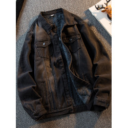 HPCP冬季牛仔外套男加絨加厚保暖秋冬款工裝棉服男士休閒夾克衣服