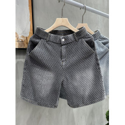 痞帥牛仔短褲男士夏季潮牌五分褲高級感沙灘大褲衩潮流休閒中褲子