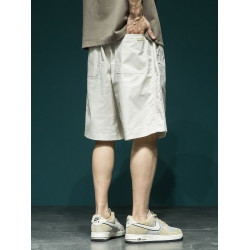 日系慵懶風寬鬆短褲男士夏季新款戶外百搭加大運動簡約休閒五分褲