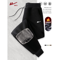 廻力加厚絨褲子男款冬季男士加絨衛褲2025新款保暖束腳運動褲男Q