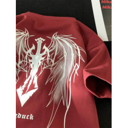 美式高街設計感夜光大翅膀短袖t恤男款夏季潮牌重磅純棉半袖體恤