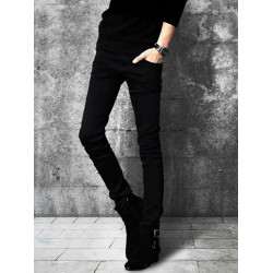 白色牛仔褲男款破洞冬季2026新款休閒褲子男加絨修身小腳彈力秋冬