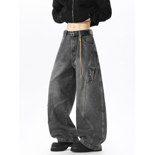 工裝牛仔褲男春季2026新款美式復古水洗褲子潮牌痞帥青少年濶腿褲