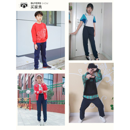 高中生校服褲子藏青色初中生深藍色運動褲秋冬款校服直筒加絨加厚