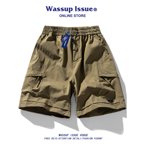 WASSUP ISSUE美式純色短褲男款夏季工裝潮流寬鬆休閒運動五分褲男
