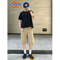 Dickies帝酷適25春夏款斜紋布前側貼補雙膝寬鬆伐木工裝短褲男女