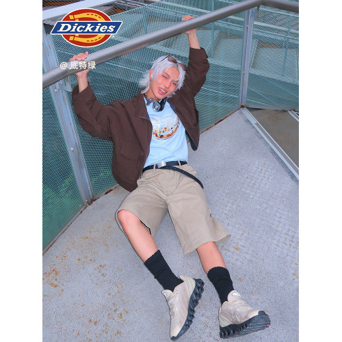 Dickies帝酷適25春夏款斜紋布前側貼補雙膝寬鬆伐木工裝短褲男女