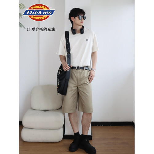 Dickies帝酷適25春夏款斜紋布前側貼補雙膝寬鬆伐木工裝短褲男女