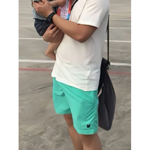 夏日海邊沙灘“小螃蟹”刺綉速乾五分褲男運動健身不過膝短褲情侶