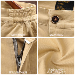 美式復古休閒四分短褲夏季男士薄款彈力運動短褲百搭純色4分褲潮