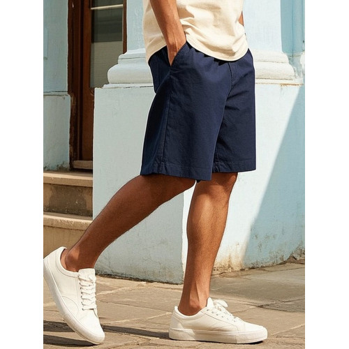 AK男裝 夏季新款 復古全棉寬鬆直筒工裝短褲男士休閒簡約舒適中褲