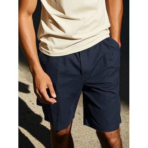 AK男裝 夏季新款 復古全棉寬鬆直筒工裝短褲男士休閒簡約舒適中褲