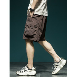 夏季冰絲工裝短褲男美式潮流寬鬆薄款速乾五分褲子透氣休閒運動褲