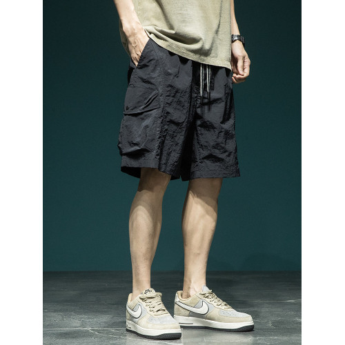 夏季冰絲工裝短褲男美式潮流寬鬆薄款速乾五分褲子透氣休閒運動褲