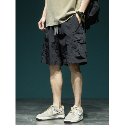 夏季冰絲工裝短褲男美式潮流寬鬆薄款速乾五分褲子透氣休閒運動褲