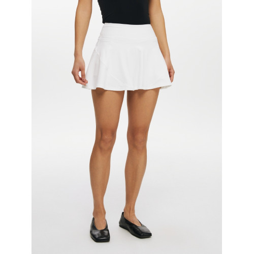 Oneup高級白色網球裙防走光透氣瑜珈羽毛球運動A字半身短裙褲女士