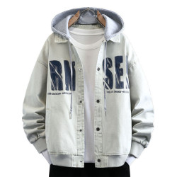 青少年牛仔夾克男士2025春季新款潮流帥氣初高中學生男孩連帽外套